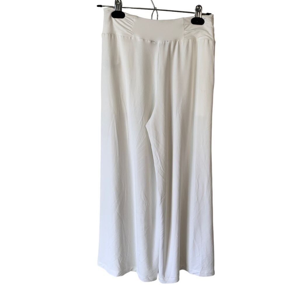 LNBF Bamboo Viscose High Rise White Wide Leg Culottes Women's XS Capris Cropped